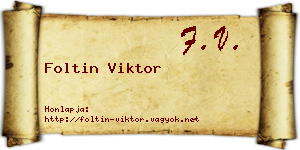Foltin Viktor névjegykártya